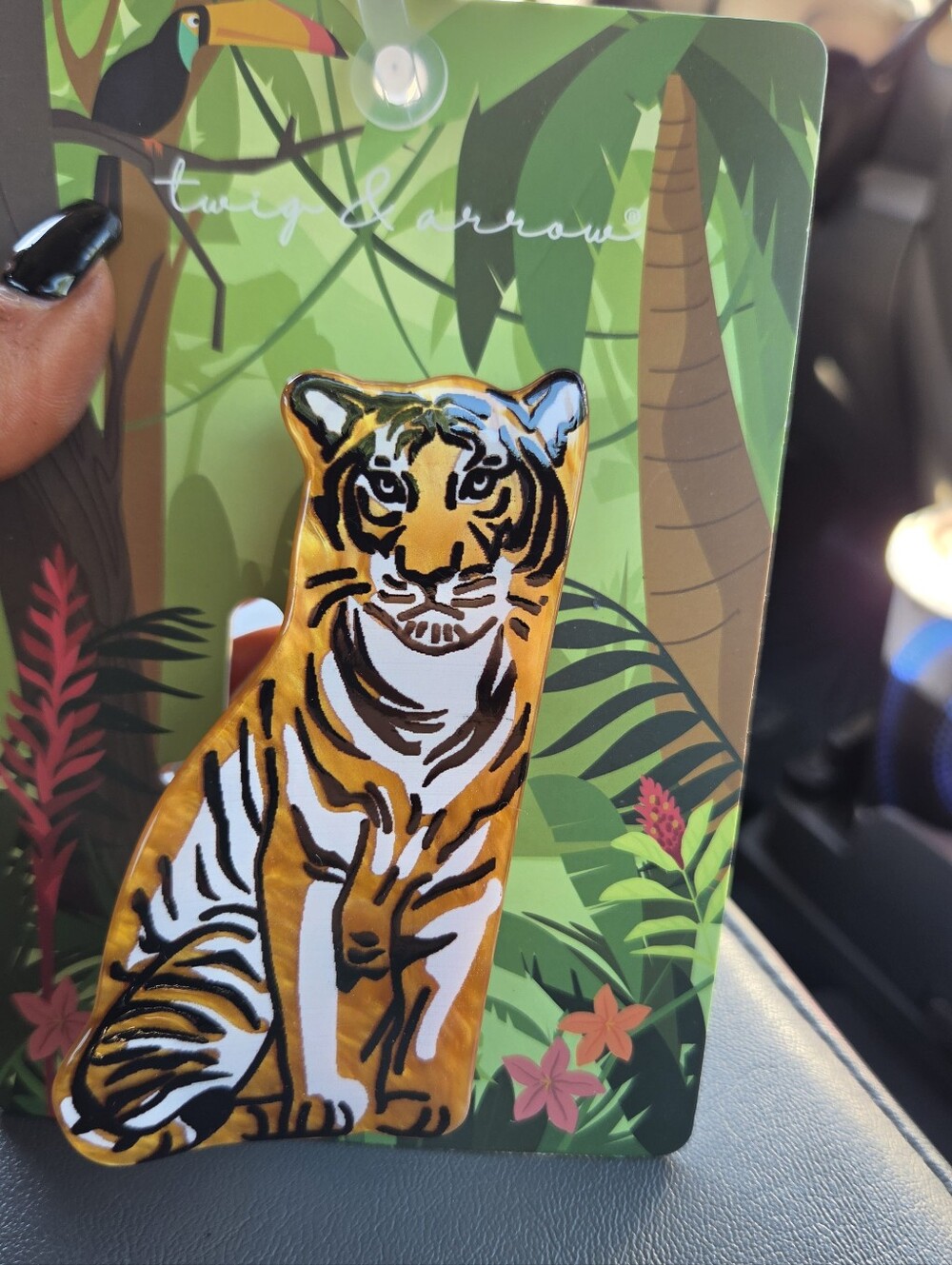 Womens Hair Claw NWT Acrylic - Tiger